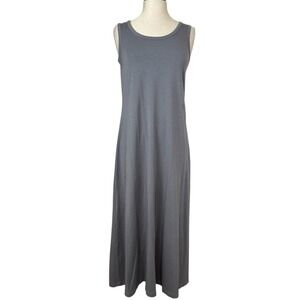J Jill Dress Womens S Gray Pima Cotton Modal Tank Maxi Jersey Stretch Minimalist